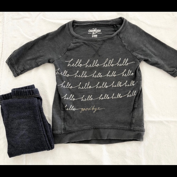 OshKosh B'gosh Other - Osh Kosh B’Gosh Girls Hello T-shirt & Jeggings Set
